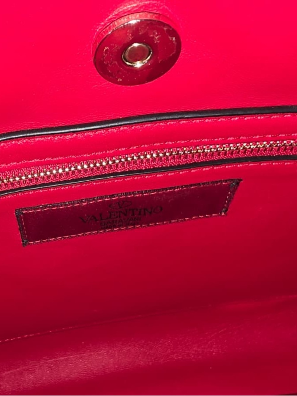 Valentino Garavani Large Rockstud Spike Red Leather Shoulder Bag - Picture 12 of 14